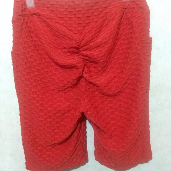 FIT IN red scrunch honeycomb butt biker shorts size XL - Picture 5 of 7